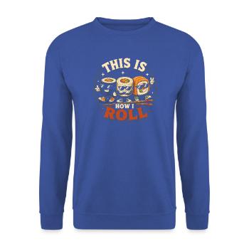 So rolle ich japanische Sashimi-Rollen - Unisex Pullover - Royalblau - Vorne - Alina (178cm) & Michal (187cm)