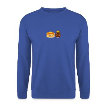 Pfannkuchen-und-Sirup-Freunde - Unisex Pullover - Royalblau - Vorne - Alina (178cm) & Michal (187cm)
