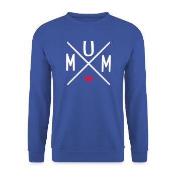 Mum - Unisex Pullover - Royalblau - Vorne - Alina (178cm) & Michal (187cm)