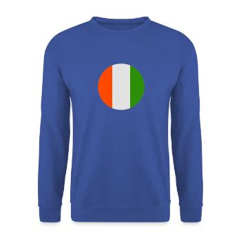 Runde irische Flagge - Unisex Pullover - Royalblau - Vorne - Alina (178cm) & Michal (187cm)