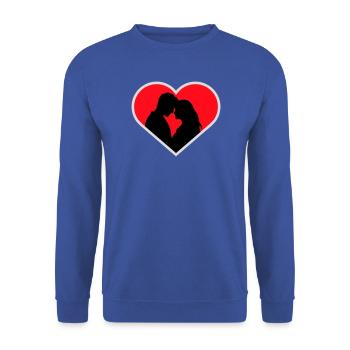 Paar Silhouette Liebe Romantik Valentinstag Freund - Unisex Pullover - Royalblau - Vorne - Alina (178cm) & Michal (187cm)