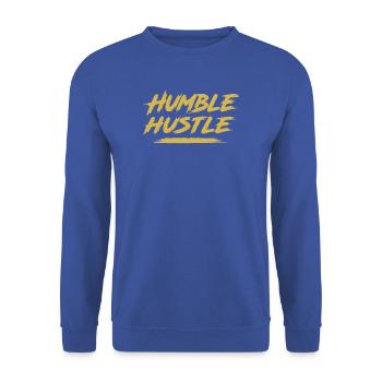 Bescheidener Hustle Unternehmer Geschäftsmann Businesswo - Unisex Pullover - Royalblau - Vorne - Alina (178cm) & Michal (187cm)