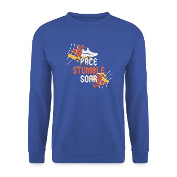 Geschwindigkeit und städtischer Schwung - Unisex Pullover - Royalblau - Vorne - Alina (178cm) & Michal (187cm)