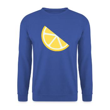 Zitronen-Scheibe Vintage Grafik - Unisex Pullover - Royalblau - Vorne - Alina (178cm) & Michal (187cm)