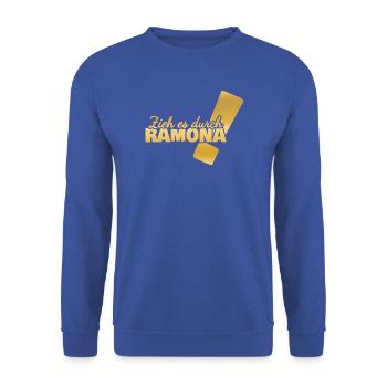 Durchhalten Ramona - Unisex Pullover - Royalblau - Vorne - Alina (178cm) & Michal (187cm)