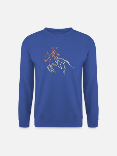 Reiter Mädchen Skizze - Unisex Pullover - Royalblau