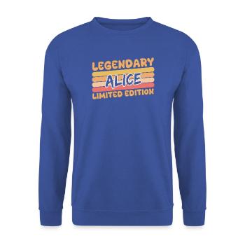 Alice - Unisex Pullover - Royalblau - Vorne - Alina (178cm) & Michal (187cm)
