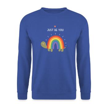 Pride Month LGBT – Sei einfach du selbst - Unisex Pullover - Royalblau - Vorne - Alina (178cm) & Michal (187cm)