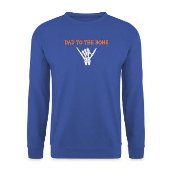 Halloween Dad To The Bone Skeleton Hand Fun Papa - Unisex Pullover - Royalblau - Vorne - Alina (178cm) & Michal (187cm)