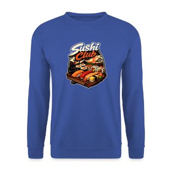Sushi Club Japanese Food Design - Unisex Pullover - Royalblau - Vorne - Alina (178cm) & Michal (187cm)