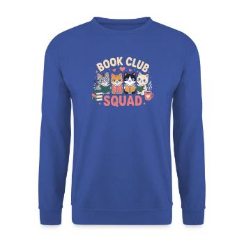 Buchclub Katzen Squad - Unisex Pullover - Royalblau - Vorne - Alina (178cm) & Michal (187cm)