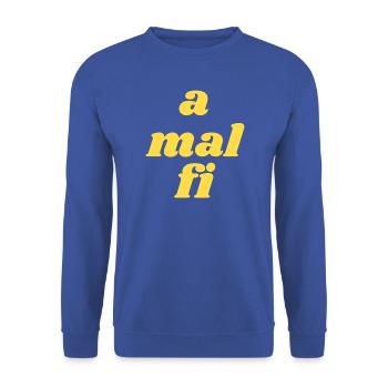a mal fi - Unisex Pullover - Royalblau - Vorne - Alina (178cm) & Michal (187cm)