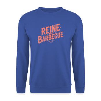 Königin des Grills - Unisex Pullover - Royalblau - Vorne - Alina (178cm) & Michal (187cm)