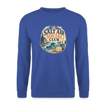 Salt Air Social Club Strandout fit  - Unisex Pullover - Royalblau - Vorne - Alina (178cm) & Michal (187cm)