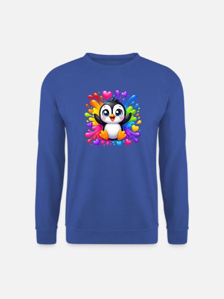 Pinguin Farbherzen Spritzer - Unisex Pullover - Royalblau