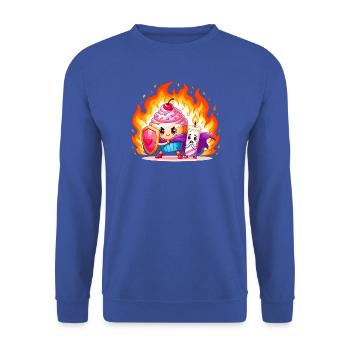 Feuerkuchenhelden Duo - Unisex Pullover - Royalblau - Vorne - Alina (178cm) & Michal (187cm)