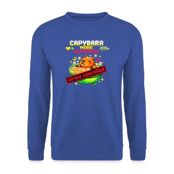Capybara Modus Aktiviert – Stress Abgebaut - Unisex Pullover - Royalblau - Vorne - Alina (178cm) & Michal (187cm)