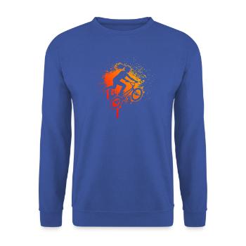Freestyle-BMX Geschenk für eine Freestyle-Fahrerin - Unisex Pullover - Royalblau - Vorne - Alina (178cm) & Michal (187cm)