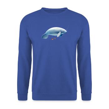 Manatee - Unisex Sweatshirt - royal blue - Front - Alina (178cm) & Michal (187cm)