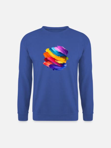 Regenbogen-Pinselstrich - Unisex Pullover - Royalblau