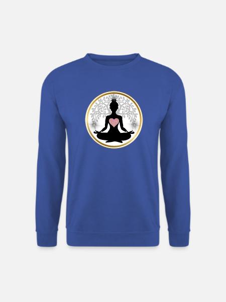 Silhouette Yoga Herz-Mandala - Unisex Pullover - Royalblau