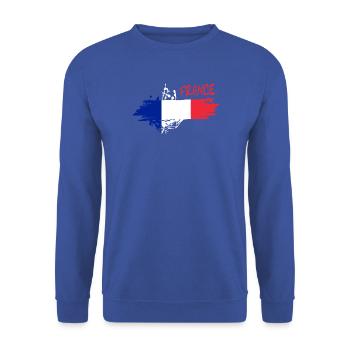 Französische Flaggenbrush - Unisex Pullover - Royalblau - Vorne - Alina (178cm) & Michal (187cm)