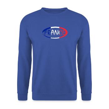 Französische Flagge, Frankreich  - Unisex Pullover - Royalblau - Vorne - Alina (178cm) & Michal (187cm)