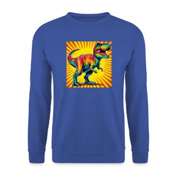 Dinosaurier - Unisex Pullover - Royalblau - Vorne - Alina (178cm) & Michal (187cm)