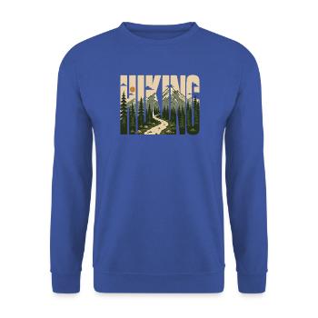 Wandern – Outdoor-Abenteuer - Unisex Pullover - Royalblau - Vorne - Alina (178cm) & Michal (187cm)