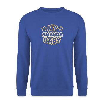 Geschenk für Amanda - Unisex Pullover - Royalblau - Vorne - Alina (178cm) & Michal (187cm)