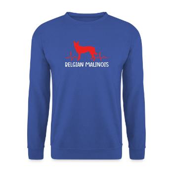 Belgischer Malinois - Unisex Pullover - Royalblau - Vorne - Alina (178cm) & Michal (187cm)