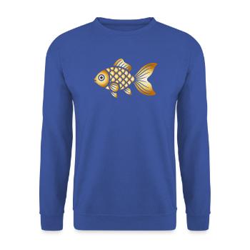 Goldfisch | Klassisches Fischmotiv   - Unisex Pullover - Royalblau - Vorne - Alina (178cm) & Michal (187cm)