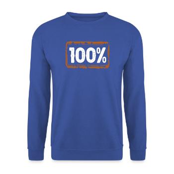 100% Prozent - Unisex Pullover - Royalblau - Vorne - Alina (178cm) & Michal (187cm)