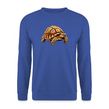 Majestätische Landschildkröte Digital Art - Unisex Pullover - Royalblau - Vorne - Alina (178cm) & Michal (187cm)