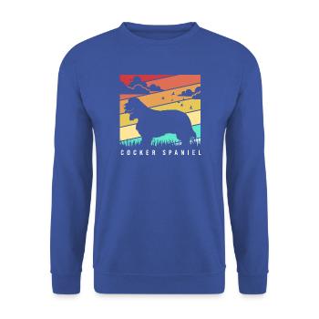 Cocker Spaniel - Unisex Pullover - Royalblau - Vorne - Alina (178cm) & Michal (187cm)