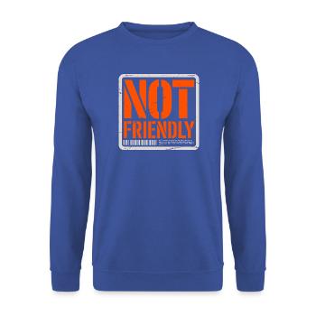 Not Friendly Introvertiert Antisocial Einzelgänger - Unisex Pullover - Royalblau - Vorne - Alina (178cm) & Michal (187cm)
