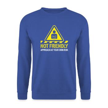Not Friendly Introvertiert Antisocial Einzelgänger - Unisex Pullover - Royalblau - Vorne - Alina (178cm) & Michal (187cm)