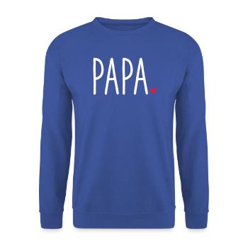 Papa ❤️ – Liebevolles Textdesign - Unisex Pullover - Royalblau - Vorne - Alina (178cm) & Michal (187cm)