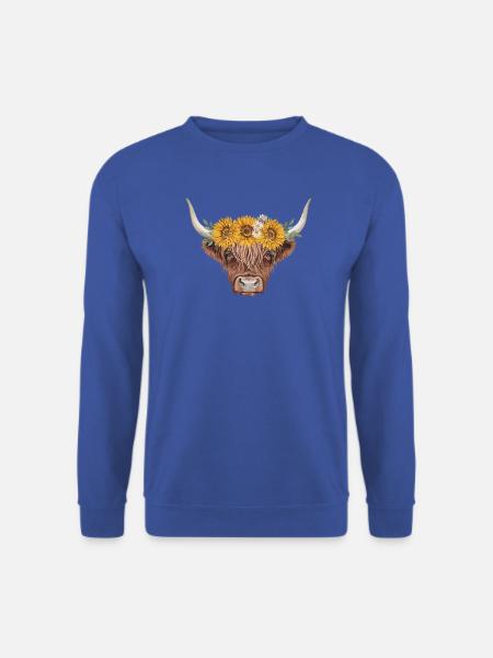 Sonnenblumenkrone Stierkopf - Unisex Pullover - Royalblau