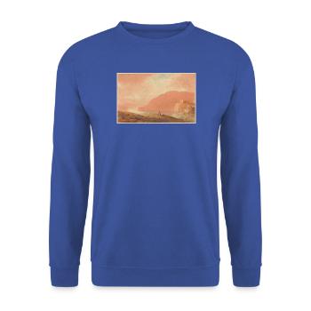 Burg an einem Fluss - Unisex Pullover - Royalblau - Vorne - Alina (178cm) & Michal (187cm)