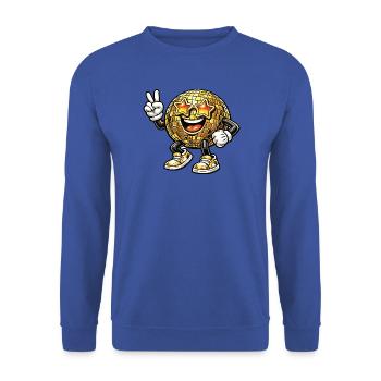 Je ressens un style disco rétro des années 70 en disant - Sweat-shirt Unisexe - bleu royal - Devant - Alina (178cm) & Michal (187cm)