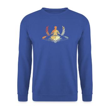 Retro Ruderer Grafik - Unisex Pullover - Royalblau - Vorne - Alina (178cm) & Michal (187cm)