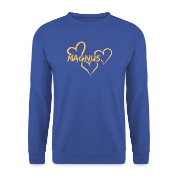 Magnus - Unisex Pullover - Royalblau - Vorne - Alina (178cm) & Michal (187cm)