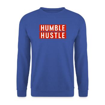 Bescheidener Hustle-Unternehmer Geschäftsmann Geschäftsmann Geschäftsmann - Unisex Pullover - Royalblau - Vorne - Alina (178cm) & Michal (187cm)