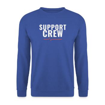 Support Crew Marathon Lauf Team Motivation Sport - Unisex Pullover - Royalblau - Vorne - Alina (178cm) & Michal (187cm)