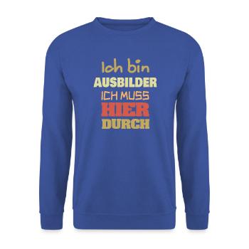 Geschenk für Ausbilder - Unisex Pullover - Royalblau - Vorne - Alina (178cm) & Michal (187cm)