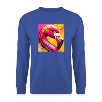 Flamingo - Unisex Pullover - Royalblau - Vorne - Alina (178cm) & Michal (187cm)