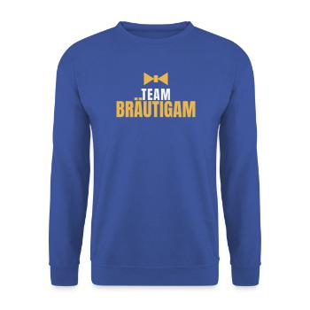 Team Braeutigam JGA Junggesellenabschied Groom - Unisex Pullover - Royalblau - Vorne - Alina (178cm) & Michal (187cm)