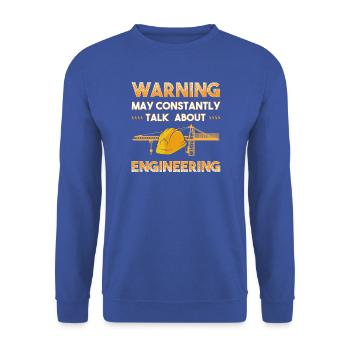 Bau Ingenieur Baustelle Bauarbeiter - Unisex Pullover - Royalblau - Vorne - Alina (178cm) & Michal (187cm)