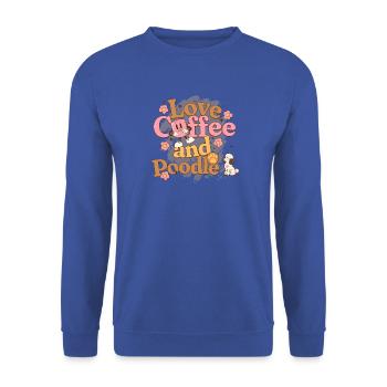Ich liebe Kaffee und Pudel – Amour Café et Caniche - Unisex Pullover - Royalblau - Vorne - Alina (178cm) & Michal (187cm)